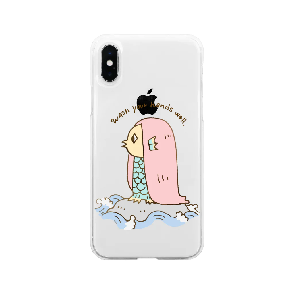 tamimi1216のアマビエ　パステルカラー Soft Clear Smartphone Case