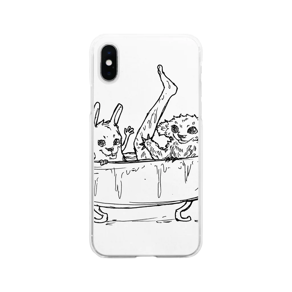 Buffys Movie キャラクター事業部のチャピー&美脚うさぎ Soft Clear Smartphone Case