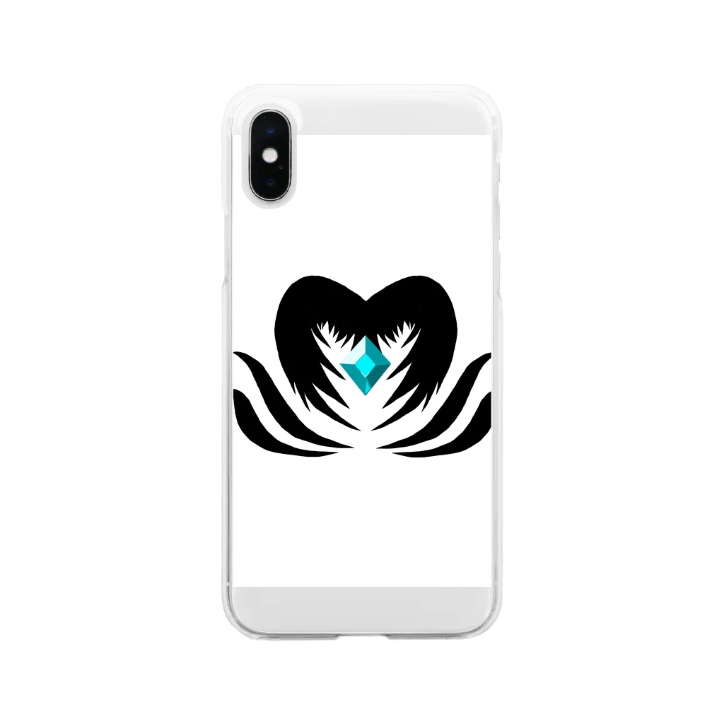 EAT ・HEART のクリスタルを守る堕天使 Soft Clear Smartphone Case