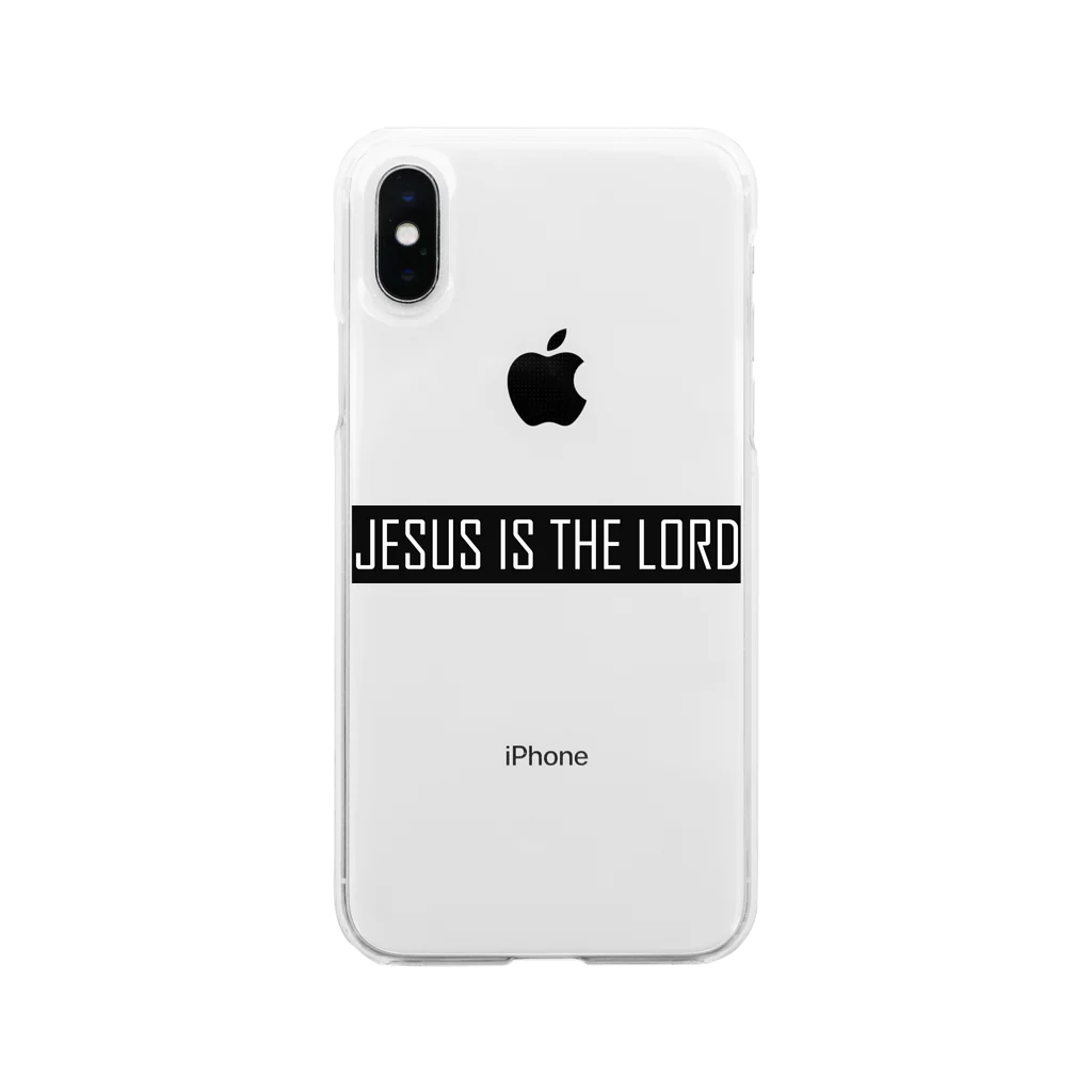 PRAISEのJESUS IS THE LORD(黒） ソフトクリアスマホケース