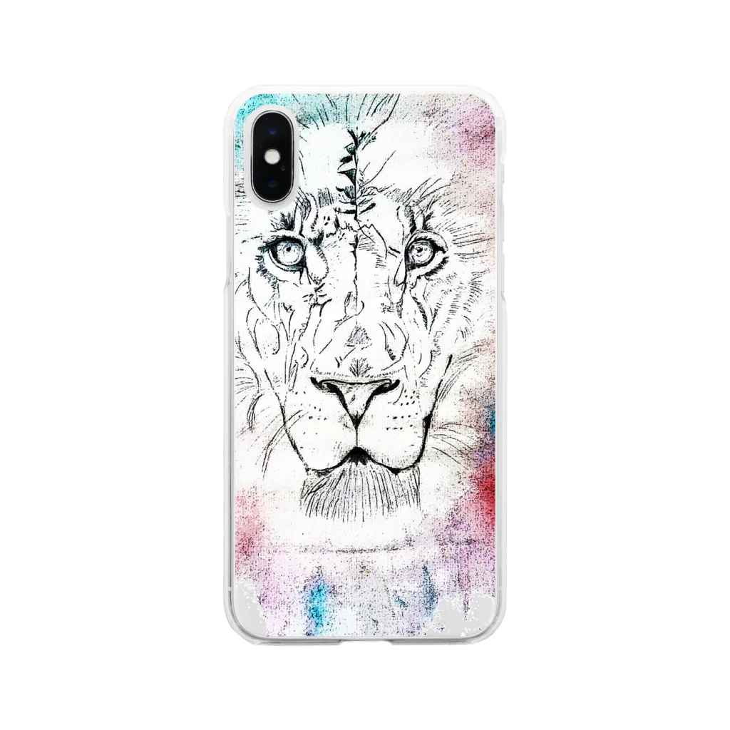 lifejourneycolorfulの百獣の王 Soft Clear Smartphone Case