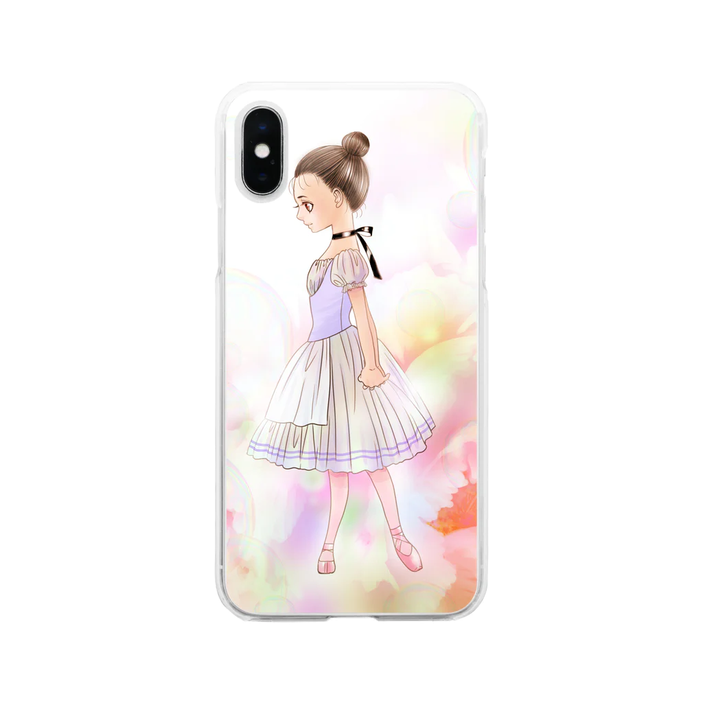 今井康絵公式ショップのバレリーナ　女の子 Soft Clear Smartphone Case