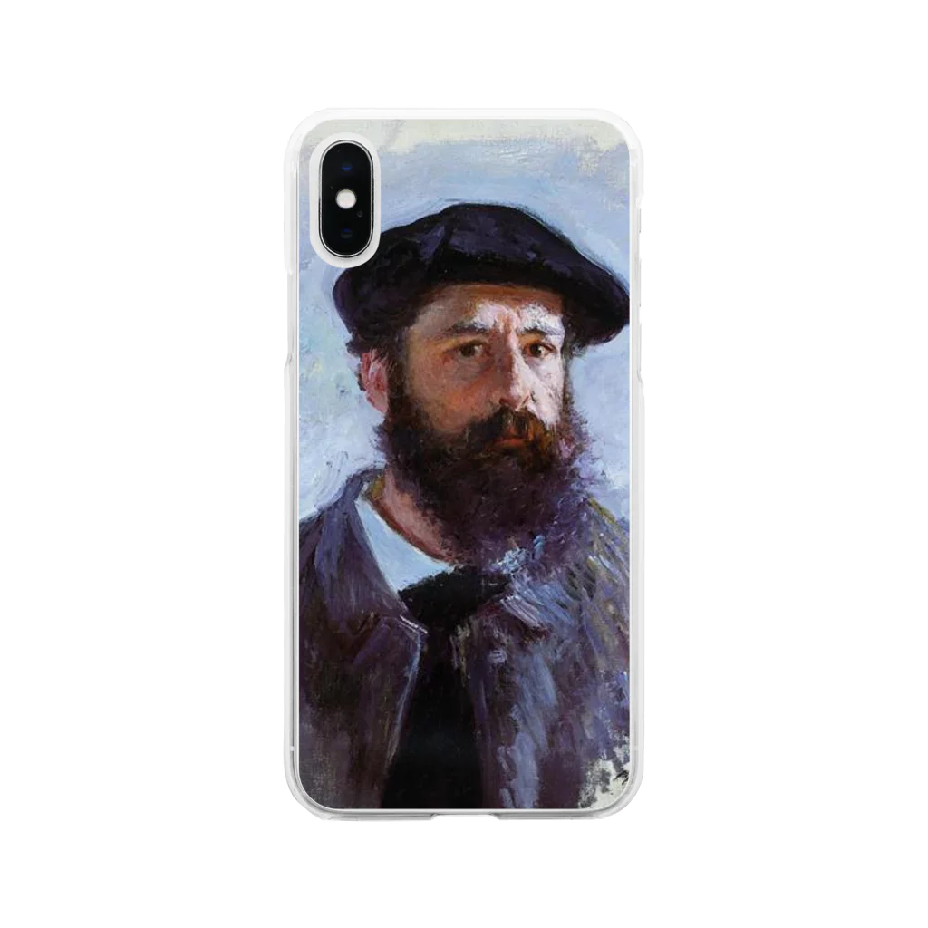 Art Baseのクロード・モネ / 1886 / Self-Portrait with a Beret / Claude Monet ソフトクリアスマホケース