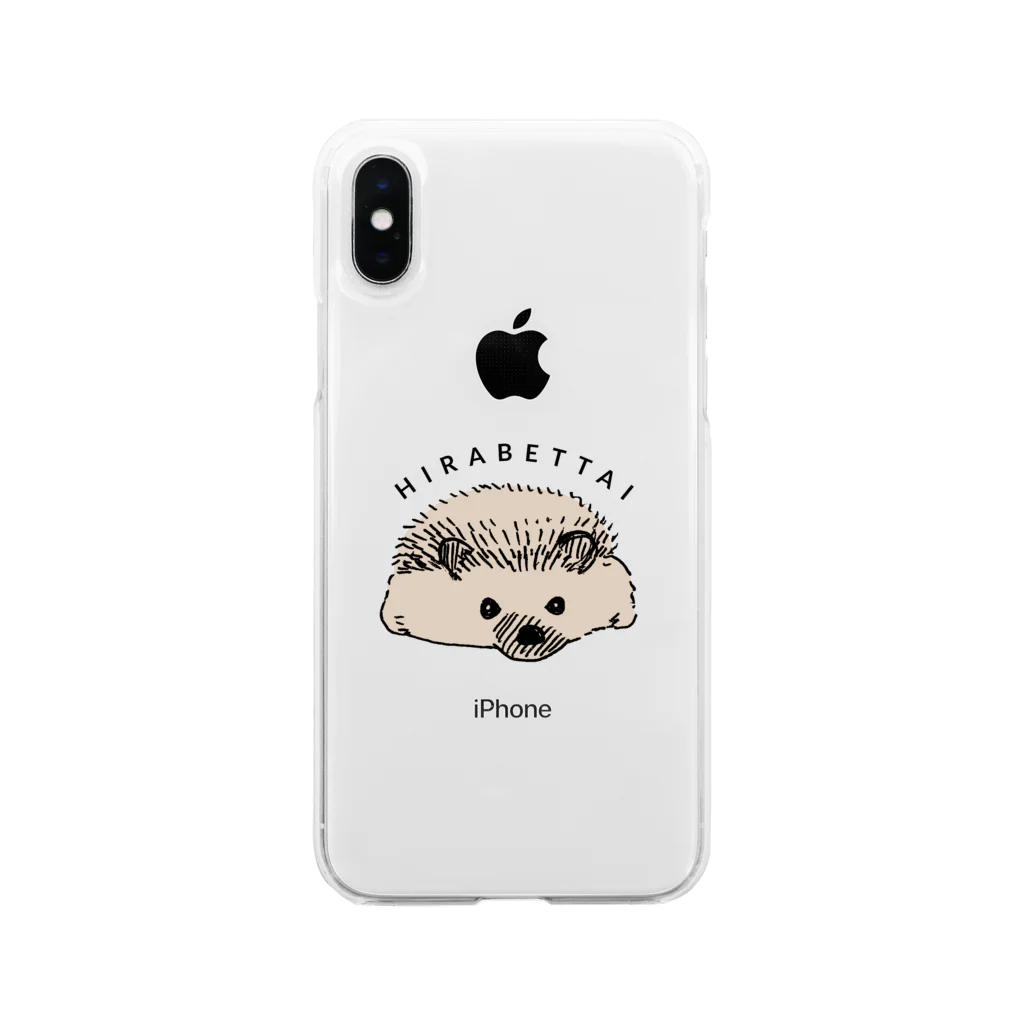 safarimanの平べったいハリネズミ Soft Clear Smartphone Case