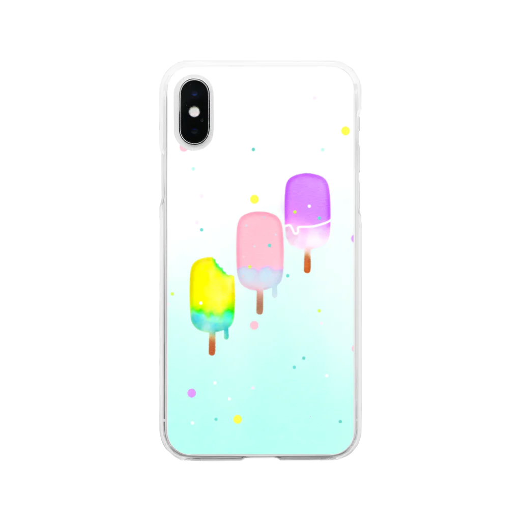 らむね👻のカラフルなアイスキャンディー Soft Clear Smartphone Case