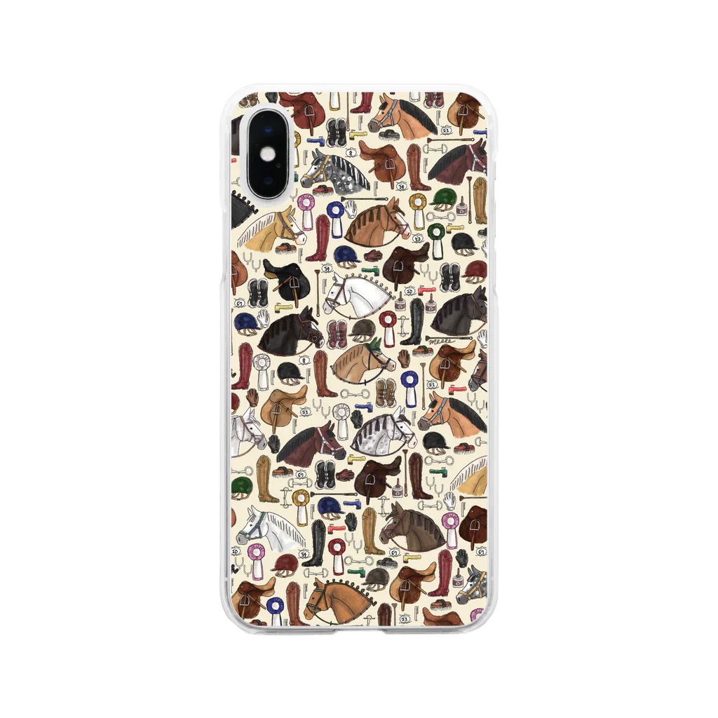 SHIROFUNE_mooooの馬具と馬 Soft Clear Smartphone Case