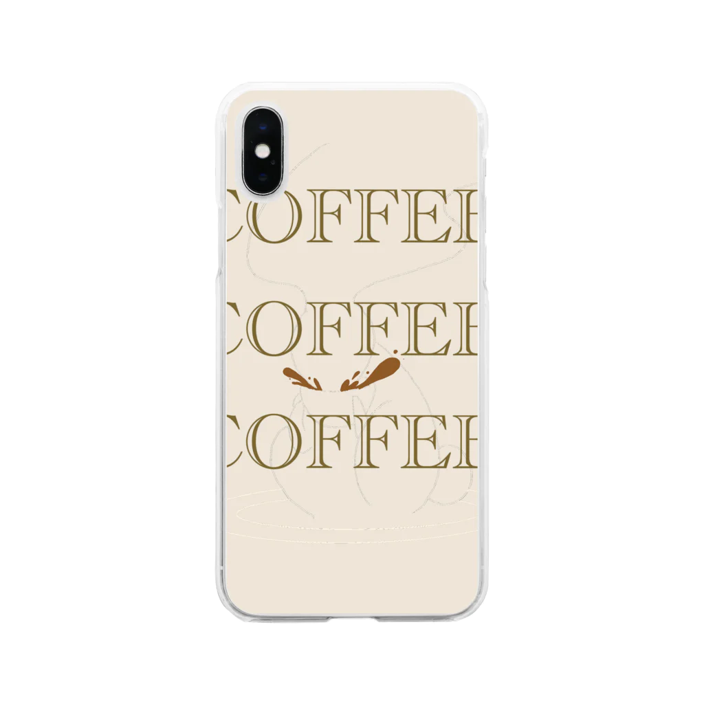 しろうさぎのしろうさぎのコーヒーブレイク Soft Clear Smartphone Case