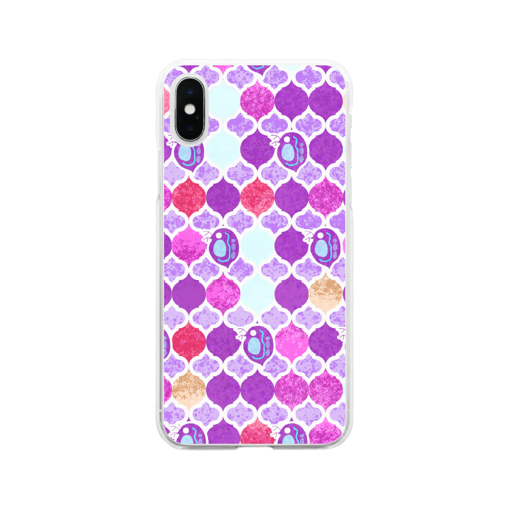 tempofreeスズリ支店のミジンコ×モロッカン_紫 Soft Clear Smartphone Case