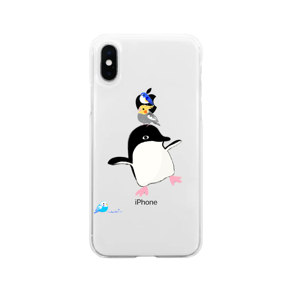 LittleLoroのアデリーペンギンの浮かれ具合 Soft Clear Smartphone Case