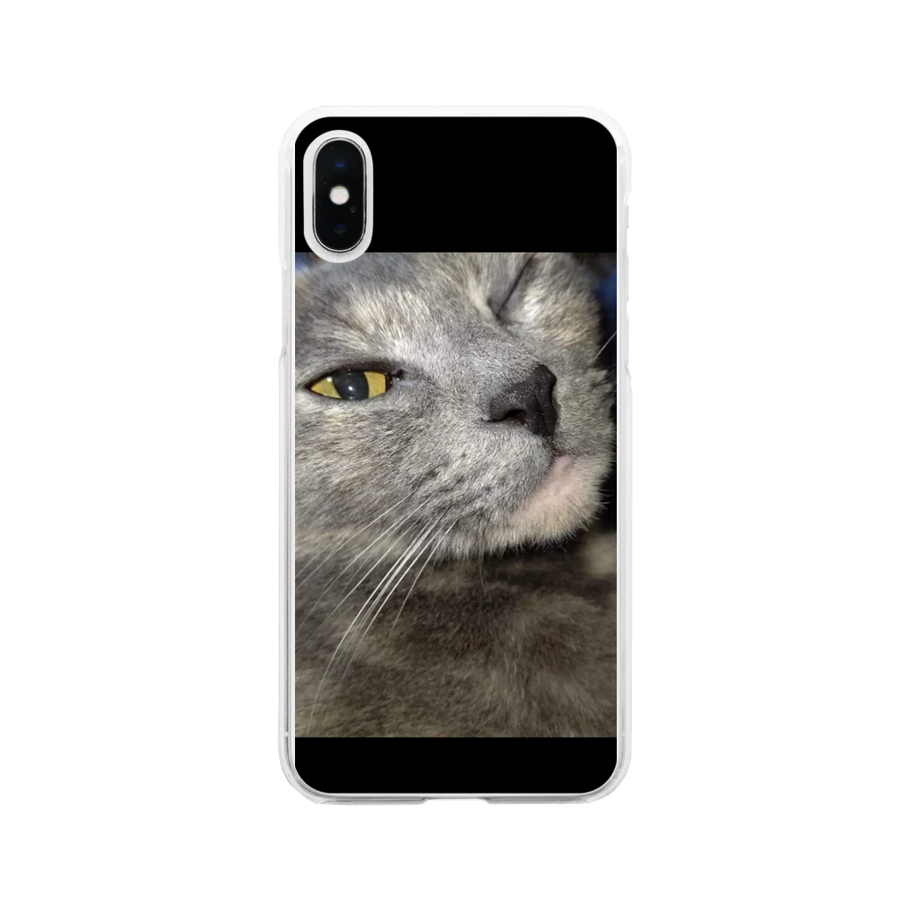 トミーのウィンク猫 Soft Clear Smartphone Case