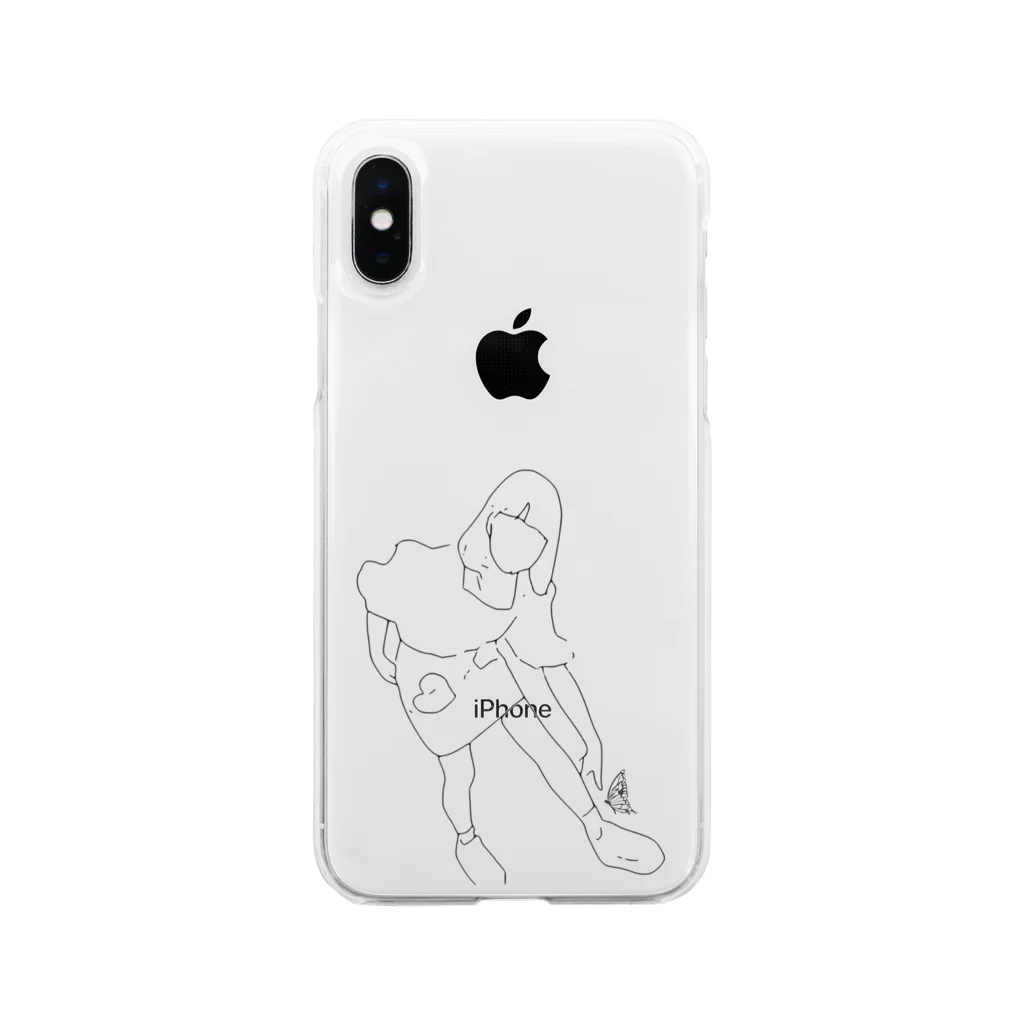 べるっくの舞花ちゃんシルエット Soft Clear Smartphone Case