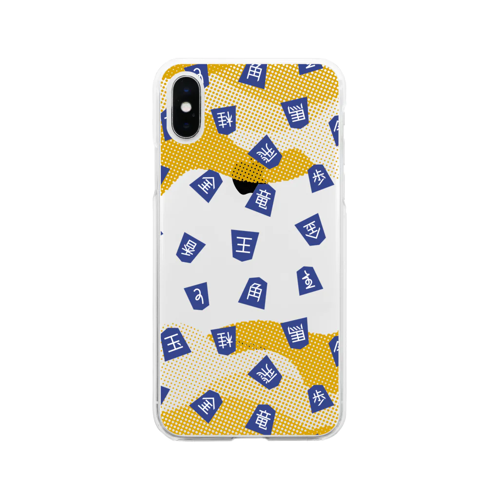 TSUMEROの将棋駒タイポ（砂/藍） Soft Clear Smartphone Case