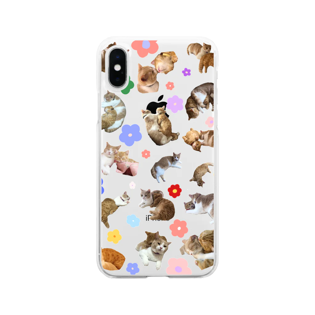 ぷっちょ🐈のちょみぷてぃ×フラワー Soft Clear Smartphone Case