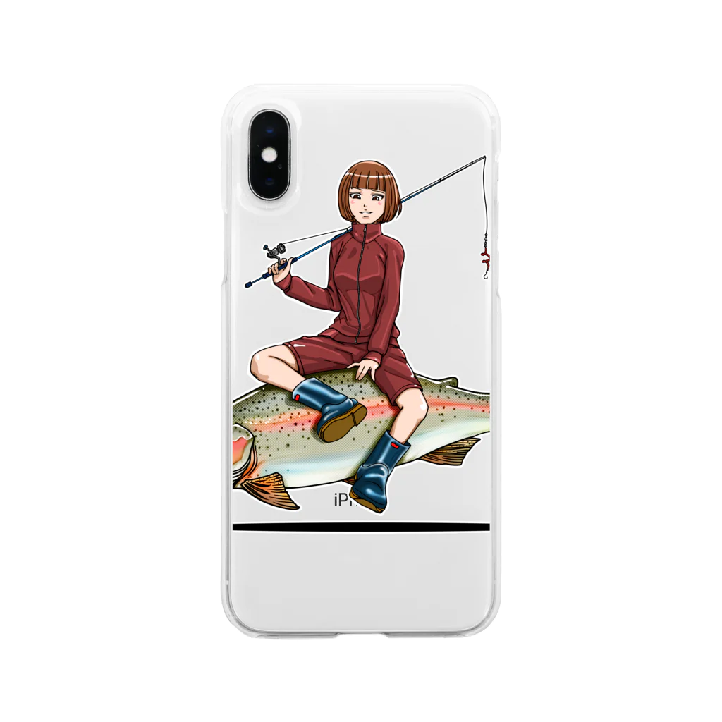 貧乏釣り部員五時レンジャー！公式ショップの金菜品子 Soft Clear Smartphone Case