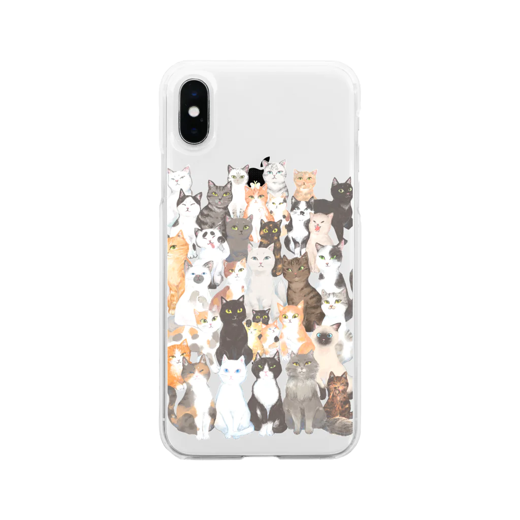 はるさめ商店の猫ネットワークA Soft Clear Smartphone Case