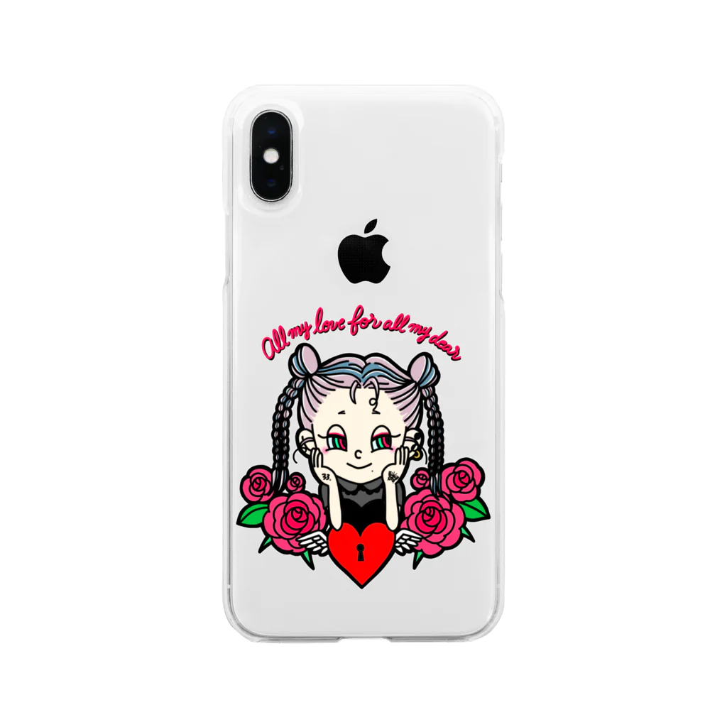 33.(みみ)のハートの鍵とおんなのこ Soft Clear Smartphone Case