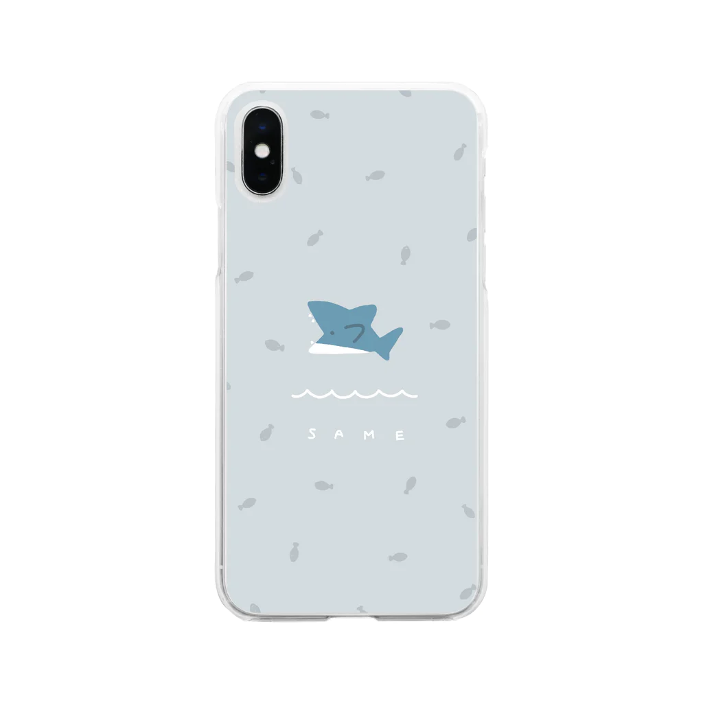 みずしままゆこのサメくん Soft Clear Smartphone Case