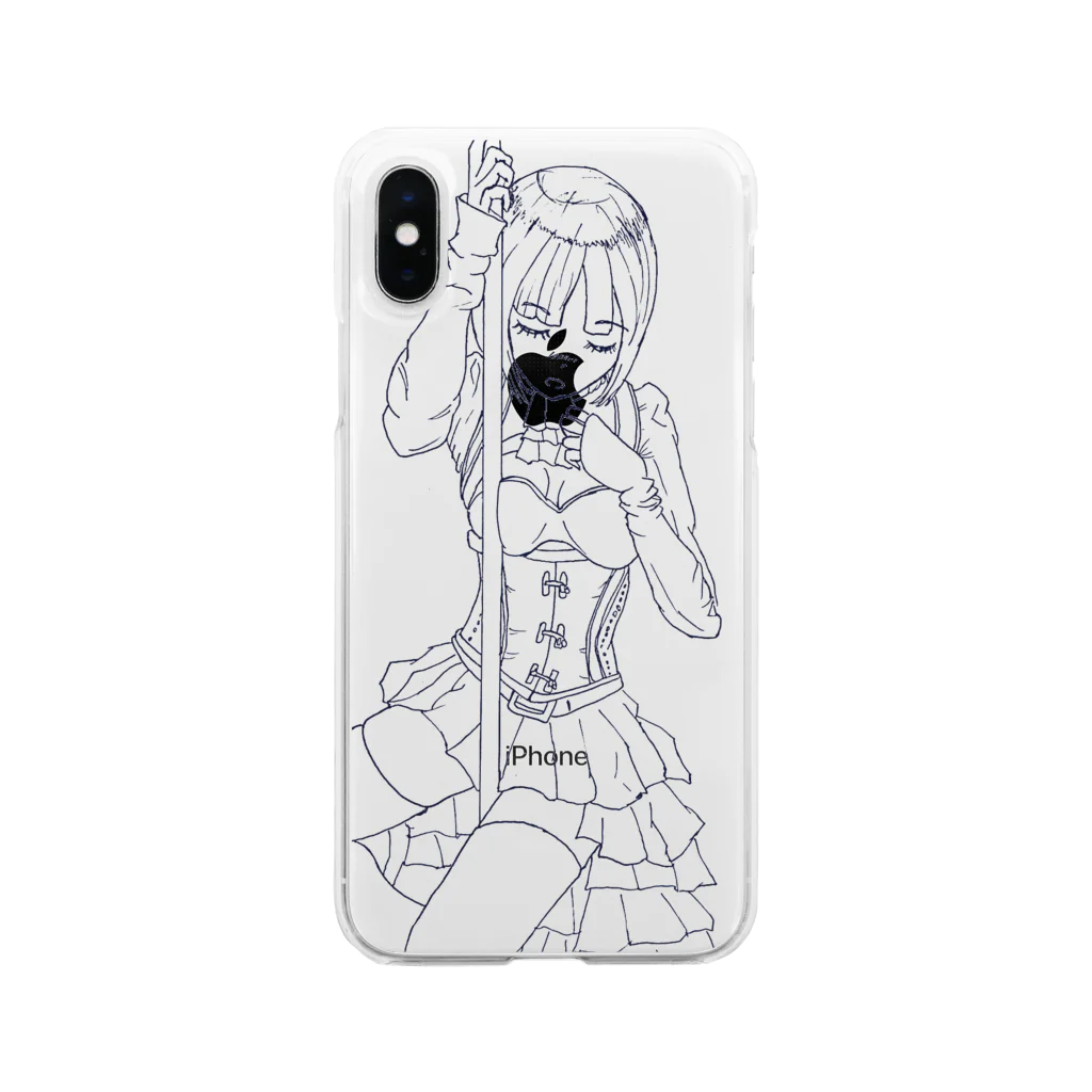 可愛い女の子職人vent4444のポール Soft Clear Smartphone Case