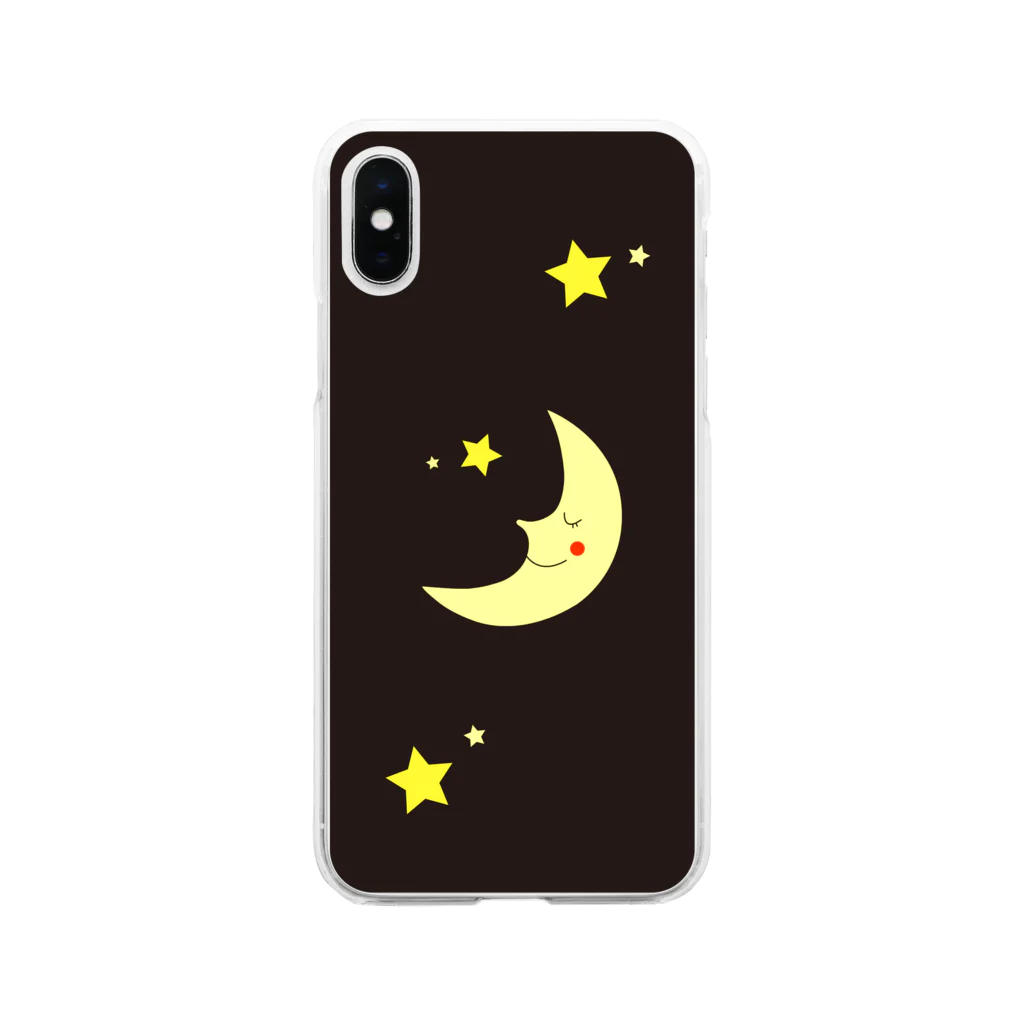 Mona♡Chirolの月と星-Moon Shine- Soft Clear Smartphone Case