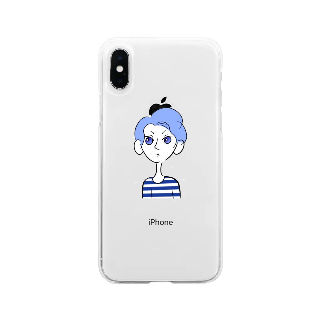 hsn_oのブルー Soft Clear Smartphone Case