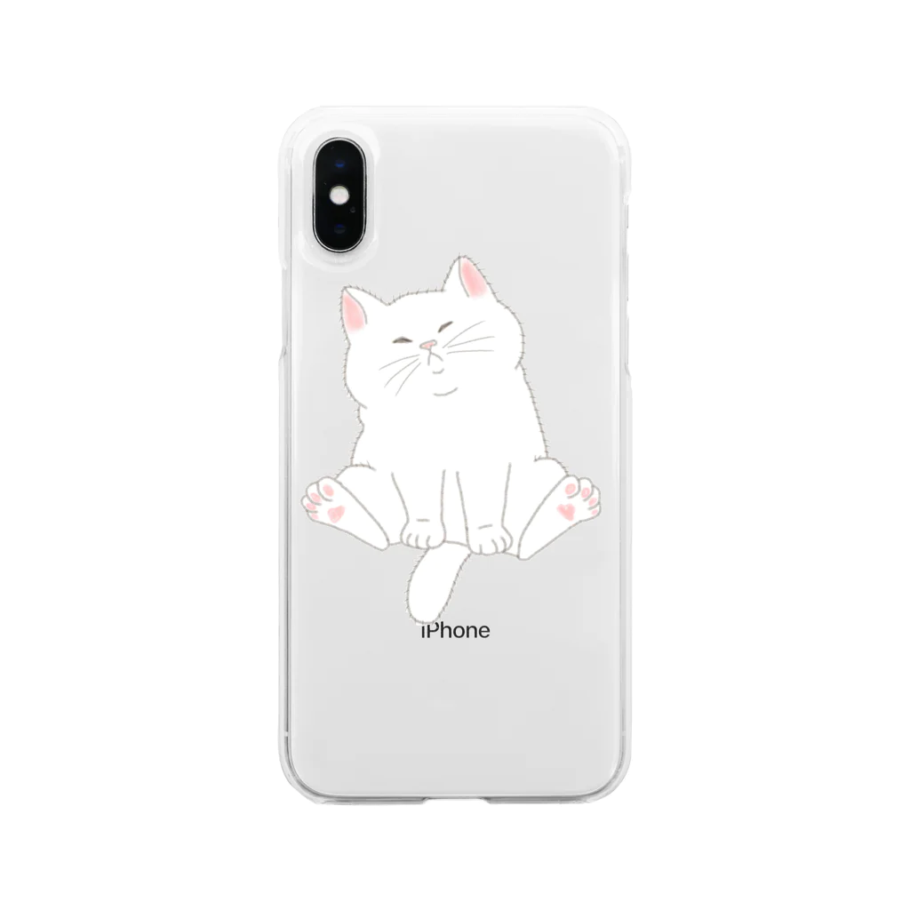 ちなこ☆動物にも愛をのもっちり猫 Soft Clear Smartphone Case