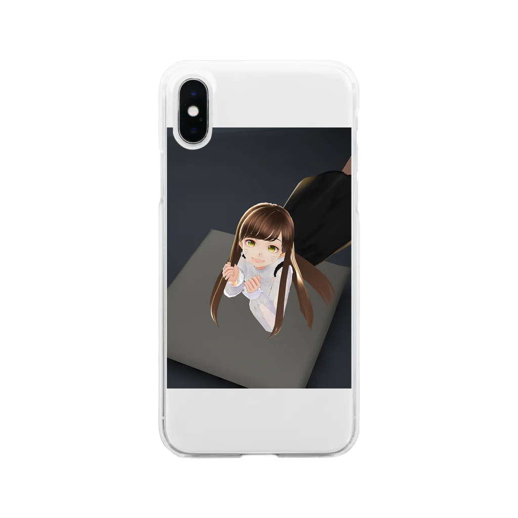 そのちゃんダゾの黒猫ナナちゃん   ゴロゴロバージョン Soft Clear Smartphone Case