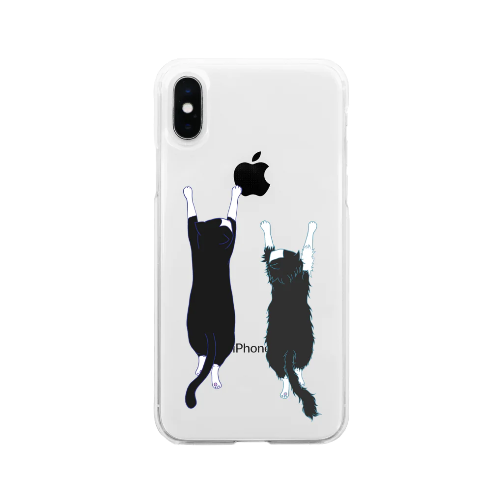 AO＆SORAのAO＆SORA　ぶら下がり Soft Clear Smartphone Case