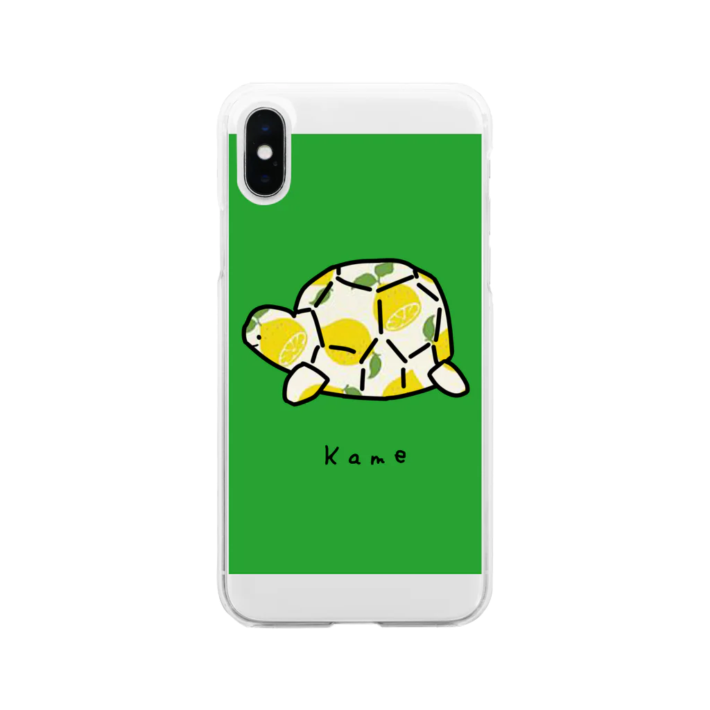 小鳥と映画館のカメレモン柄 Soft Clear Smartphone Case