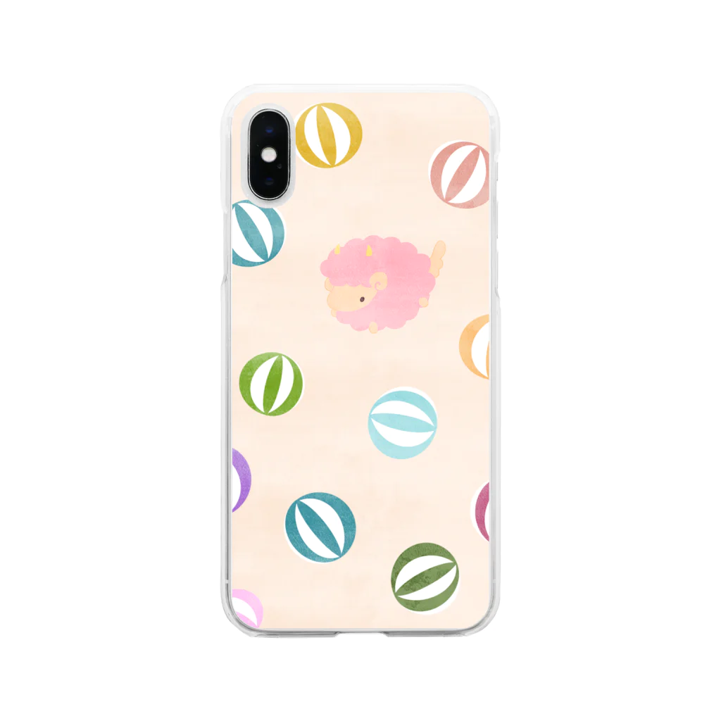 みな藻のわたあめーぷると虹色の飴 Soft Clear Smartphone Case
