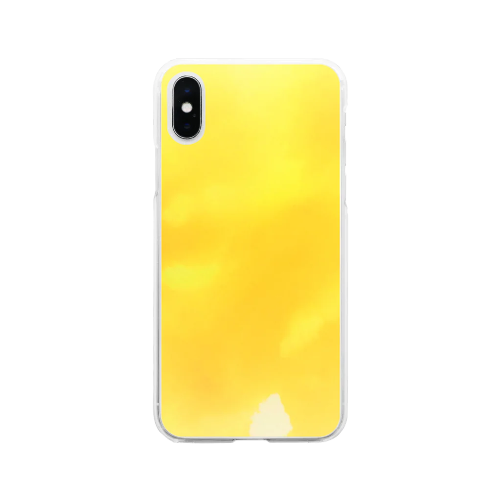 水彩 Ao_watercolorのAutumn Yellow　水彩 Soft Clear Smartphone Case