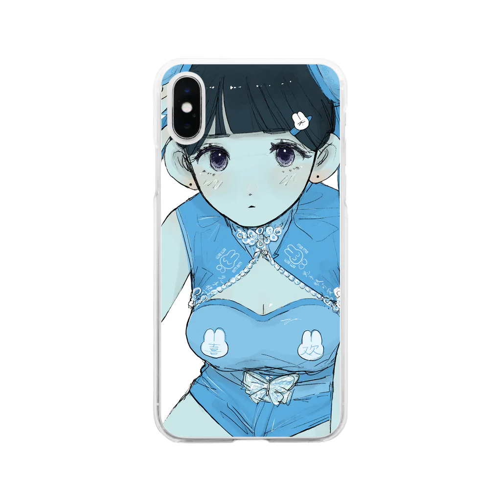 mightのうさぎチャイナ グッズ Soft Clear Smartphone Case