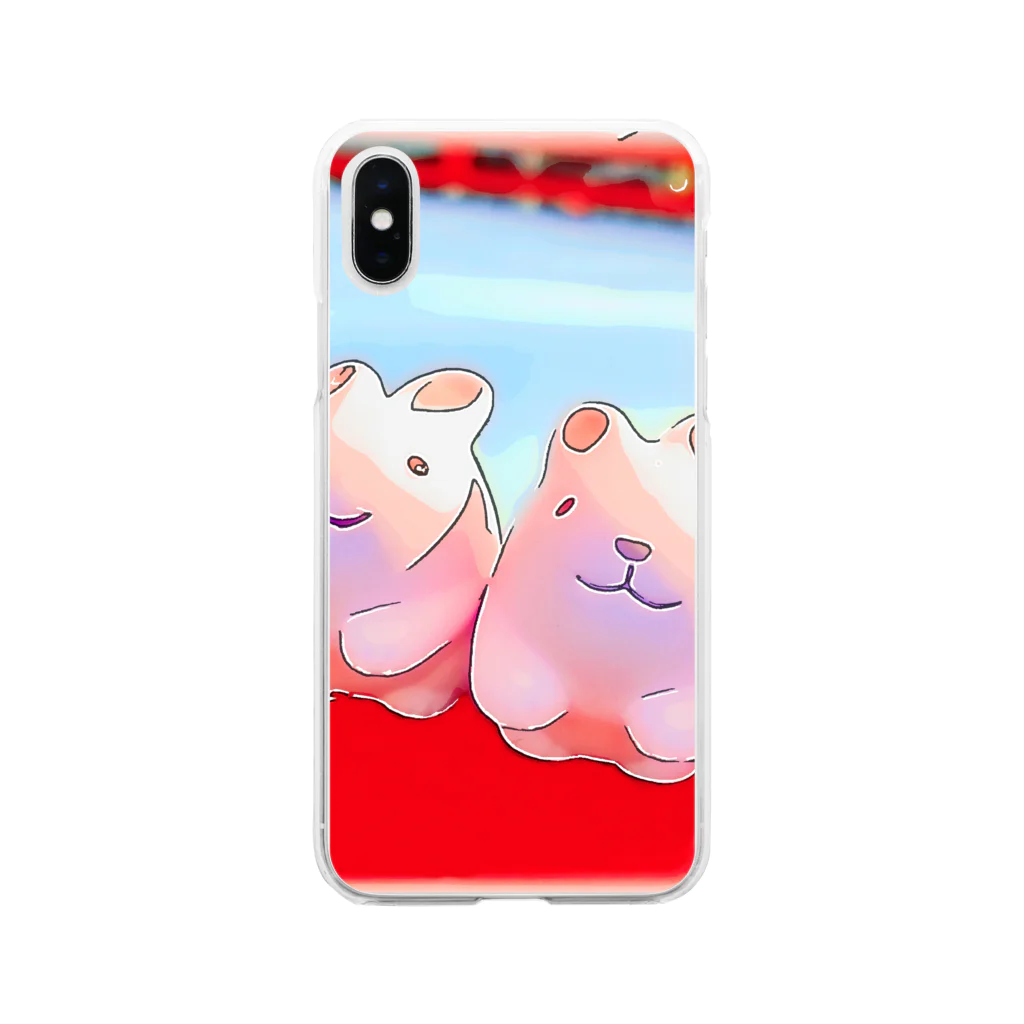 きだの神社のうさぴょん Soft Clear Smartphone Case