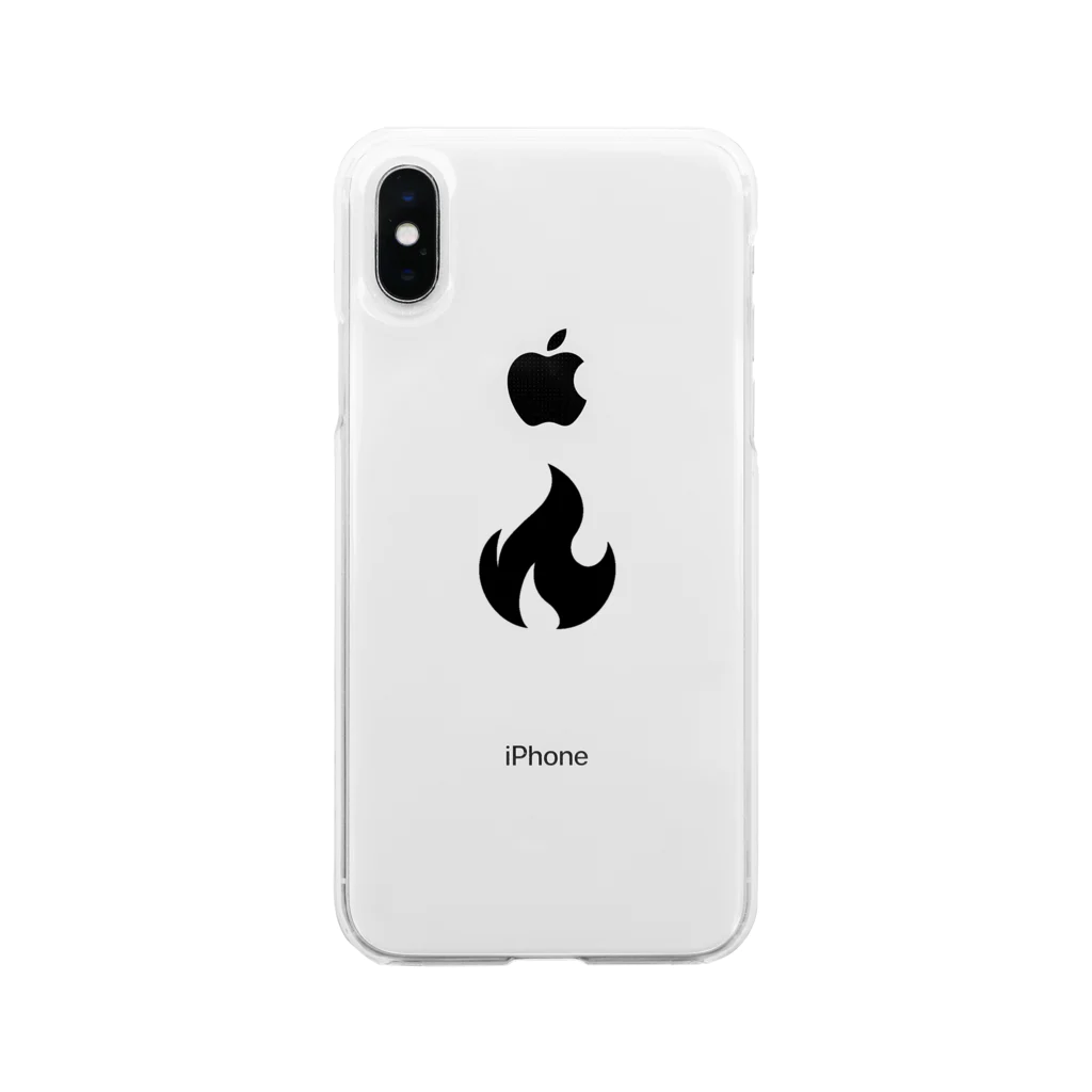 FIRE4TのSimple Fire Logo(Black) ソフトクリアスマホケース