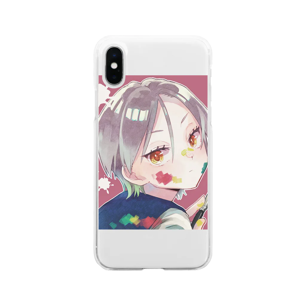 ⛅わかばやし🌱のお絵描きgirl Soft Clear Smartphone Case