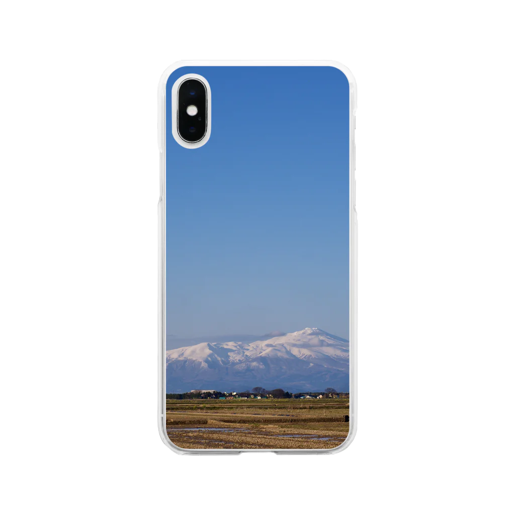 Chan6314の鳥海山と空 Soft Clear Smartphone Case