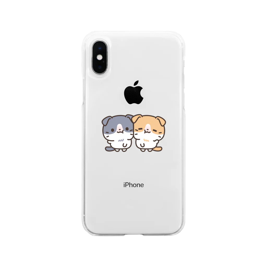 DECORのはちわれスコちゃん　なかよしver. Soft Clear Smartphone Case