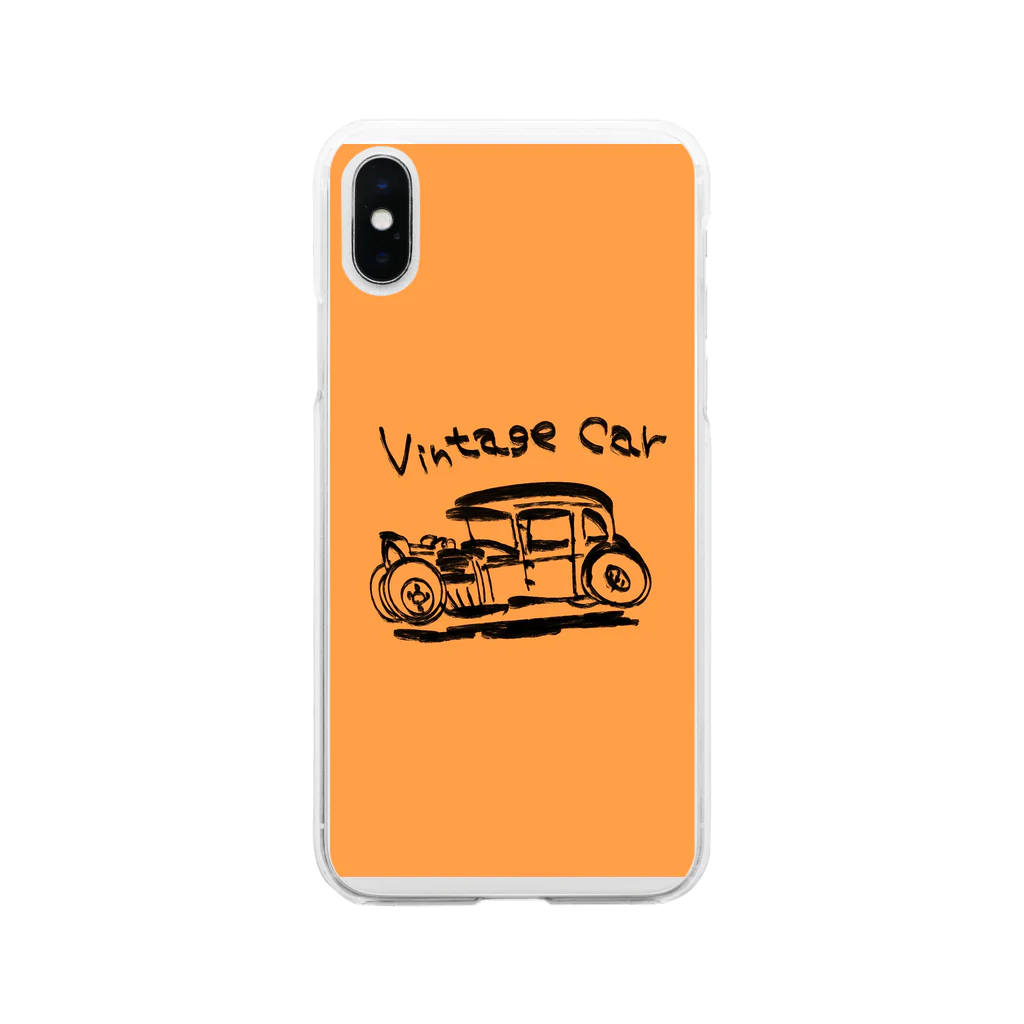 ばんやスマホケースのVintage car  Soft Clear Smartphone Case