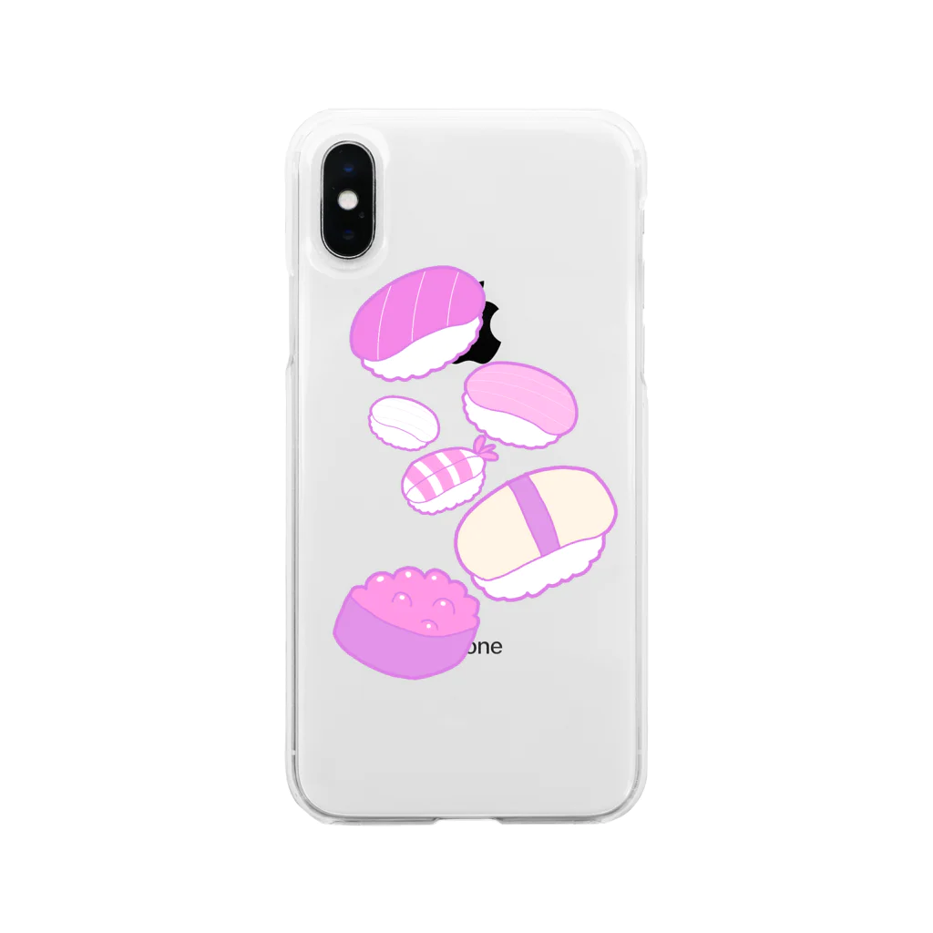 かわいいもののおみせ　いそぎんちゃくのお寿司（ゆめかわ） Soft Clear Smartphone Case