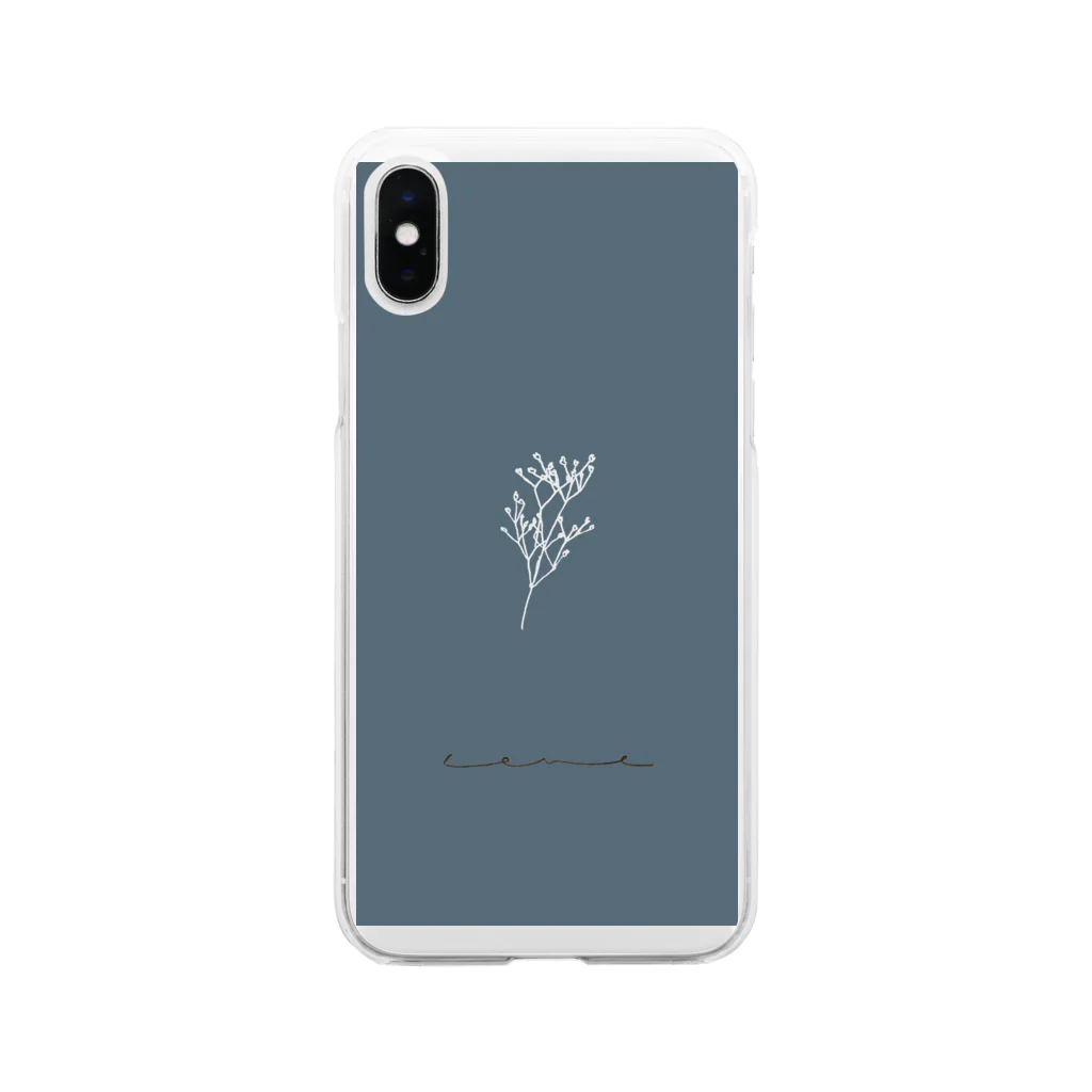 rilybiiのかすみ草 くすみブルー Soft Clear Smartphone Case