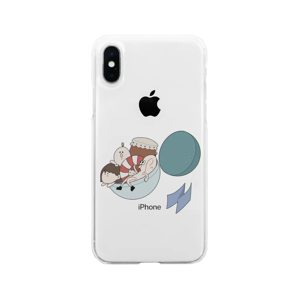 眠みの集合ガチャ Soft Clear Smartphone Case