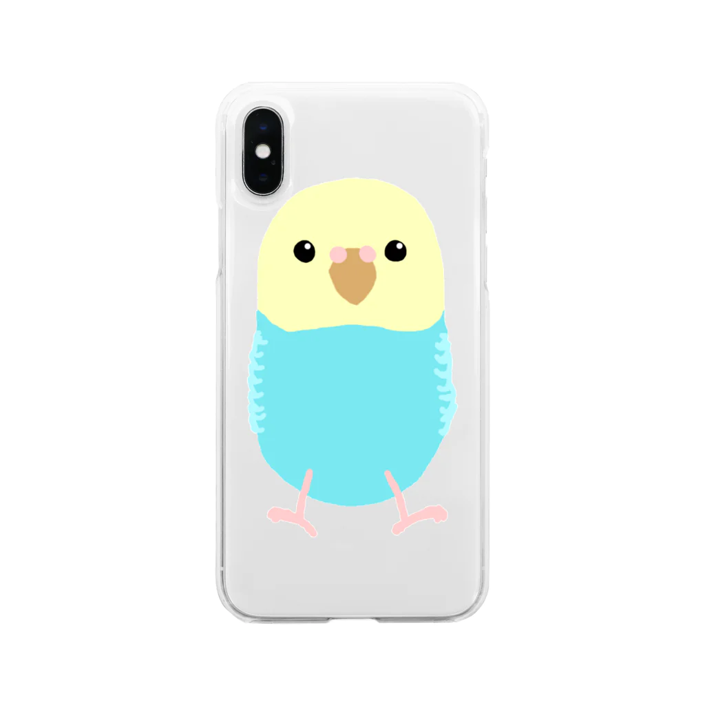 武者小路夕桐のセキセイインコ Soft Clear Smartphone Case