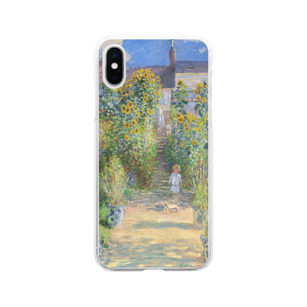 Art Baseのクロード・モネ / The Artist's Garden at Vétheuil / 1881 / Claude Monet Soft Clear Smartphone Case