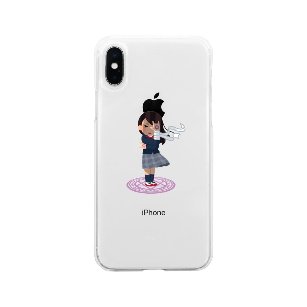 フリー素材の厨二病 Soft Clear Smartphone Cases Iphone By Masamune Suzuri