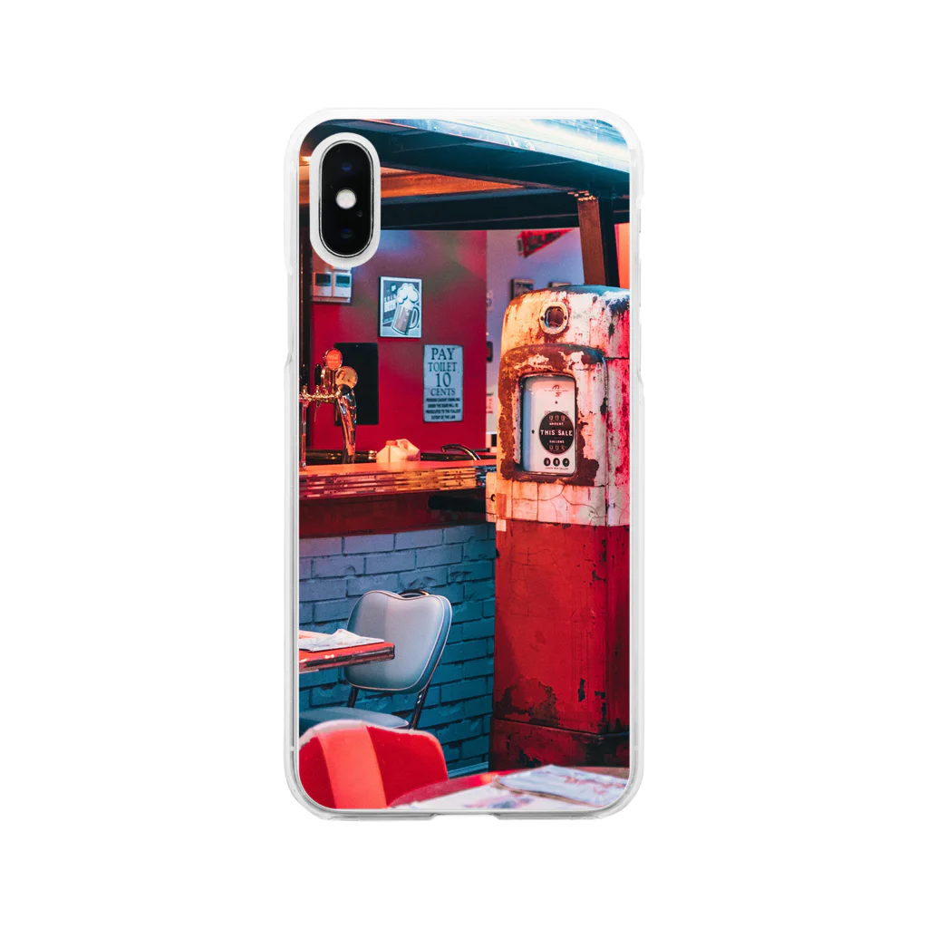 AkasakaBase - アカサカベースのAmerican Diner Soft Clear Smartphone Case