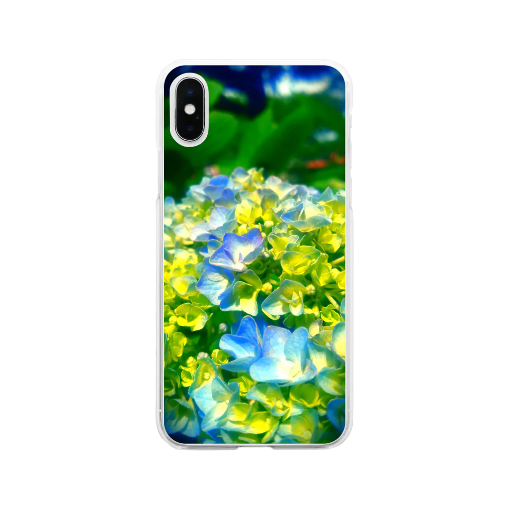 幸運❤happy🌈の幸せの紫陽花❤️ Soft Clear Smartphone Case