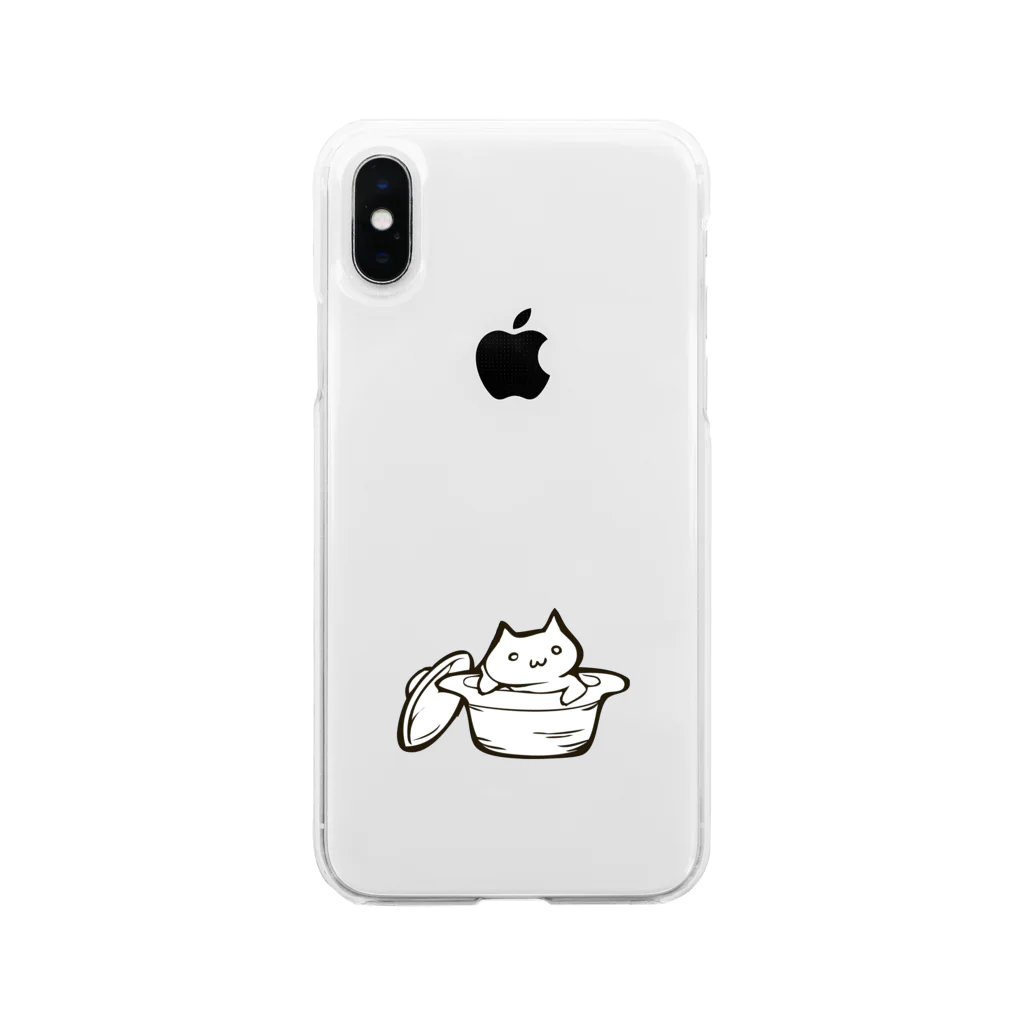 あぐのむなしいねこ（鍋） Soft Clear Smartphone Case