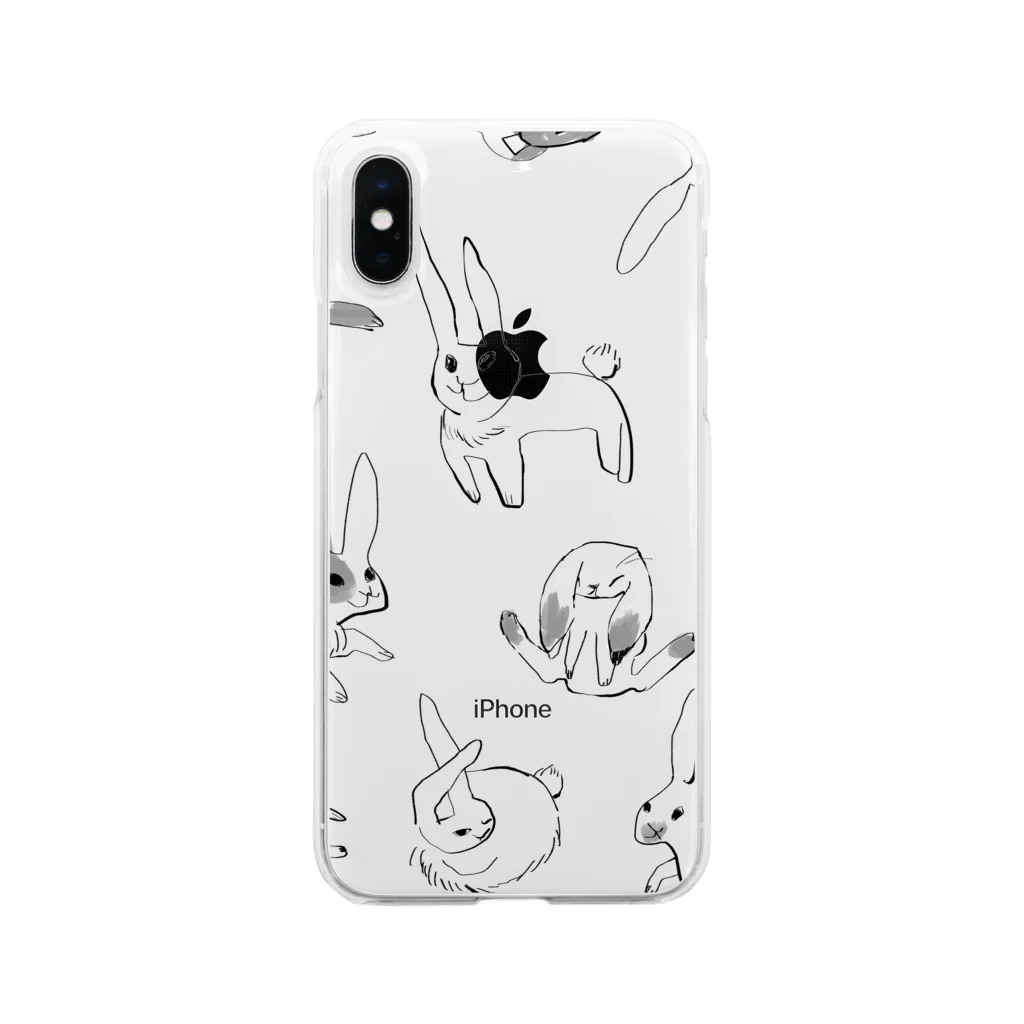 kikikikikiのうさぎが少しいっぱい Soft Clear Smartphone Case