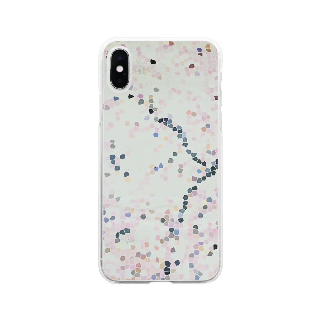 seki_junkoのドット桜モチーフ Soft Clear Smartphone Case