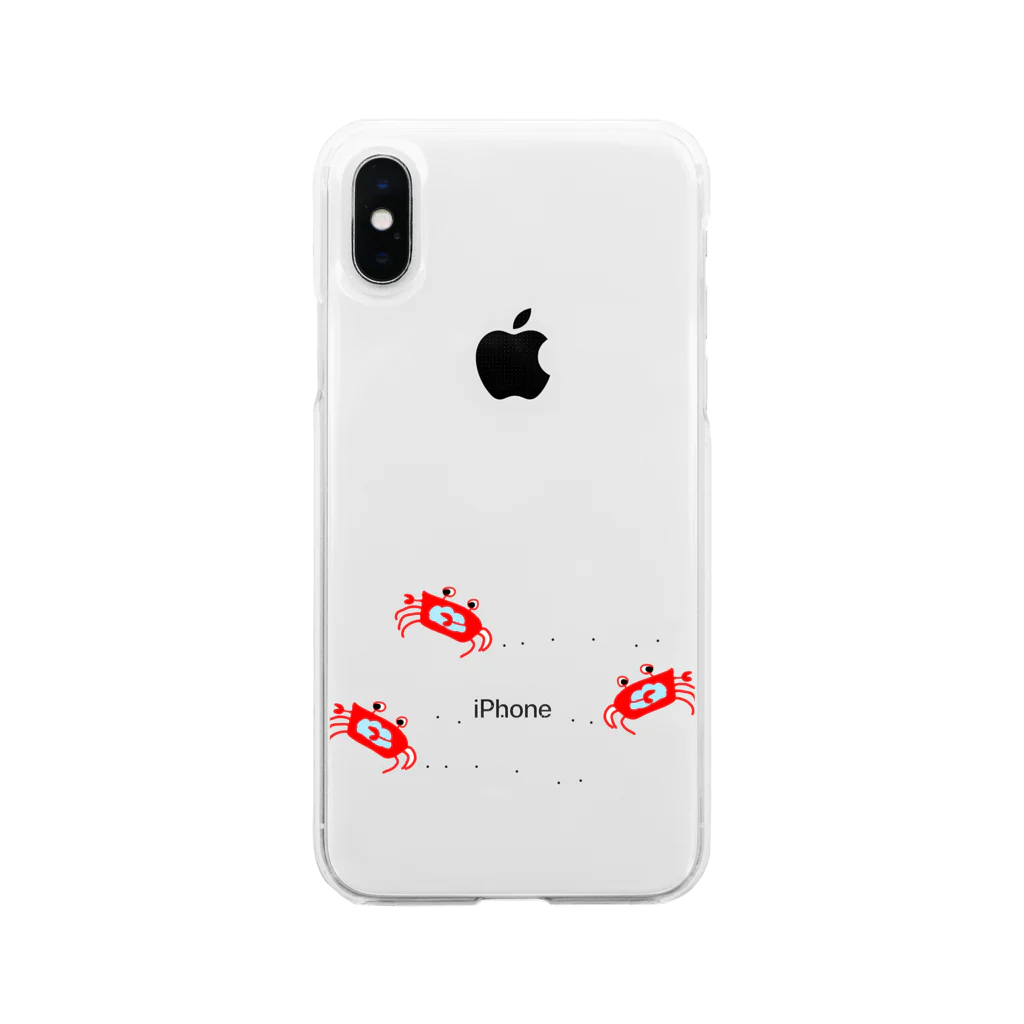 ダイナマイト87ねこ大商会の現在・過去・未来に向かうカニ Soft Clear Smartphone Case