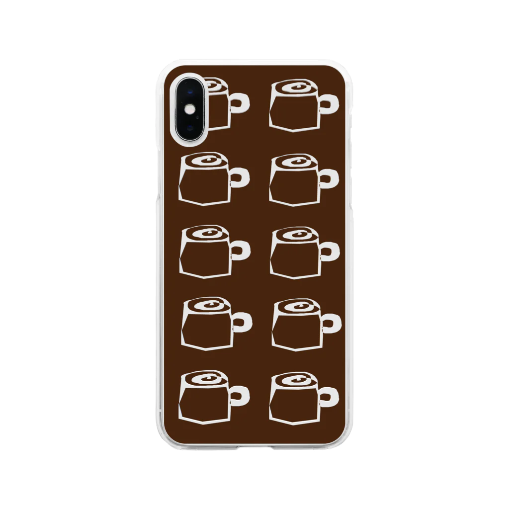 はっぴーあっぴーのコーヒーカップ2 Soft Clear Smartphone Case